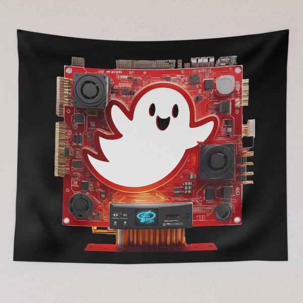 Item preview, Cheerful Presence: Friendly Mechanical Red Ghost designed and sold by Artedig.