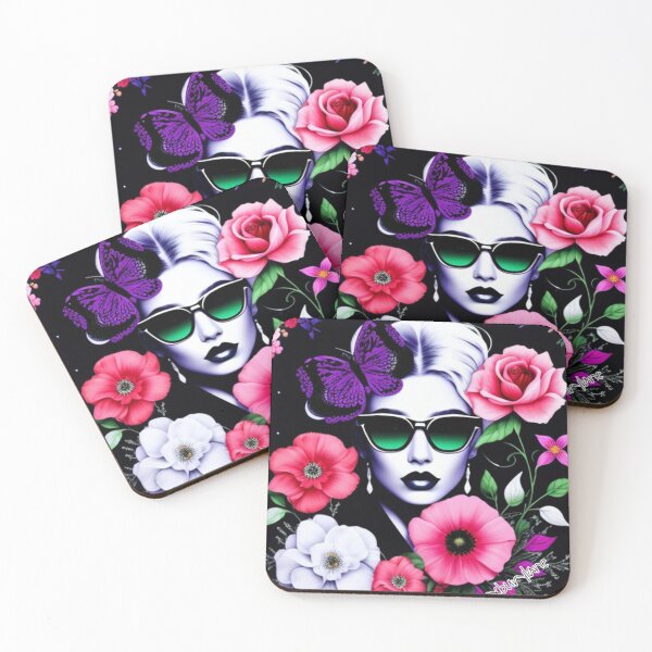 Aperçu de l'œuvre Imprimé de mode floral à inversion de couleur créée et vendue par Roxburylane.