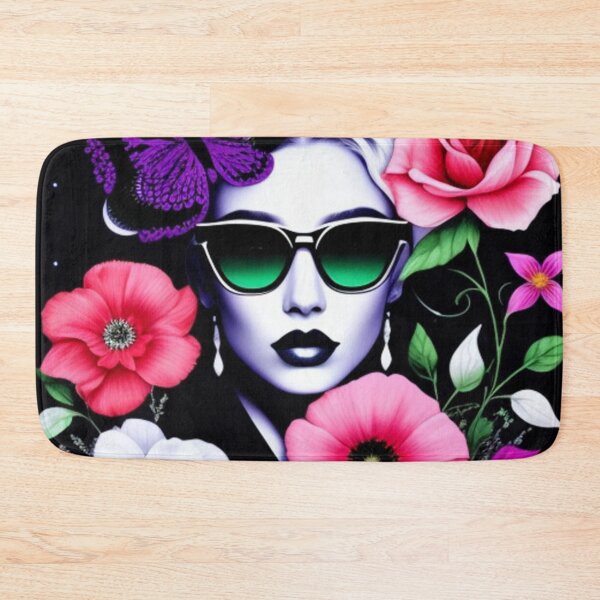 Item preview, Color inversion floral fashion print  designed and sold by Roxburylane.
