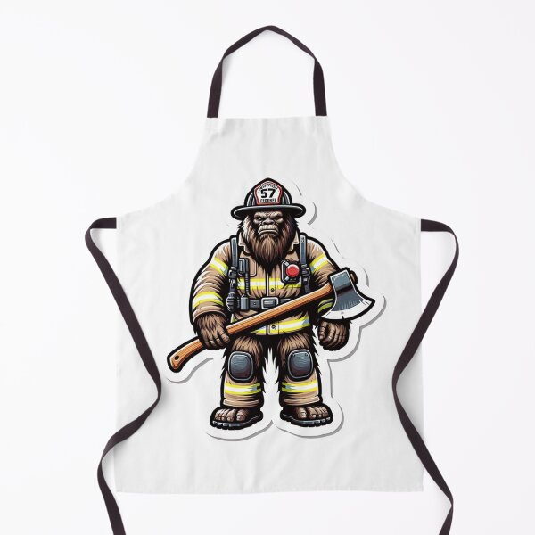 Item preview, Bigfoot as a firefighter in bunker gear with an ax designed and sold by BrinaandPops.