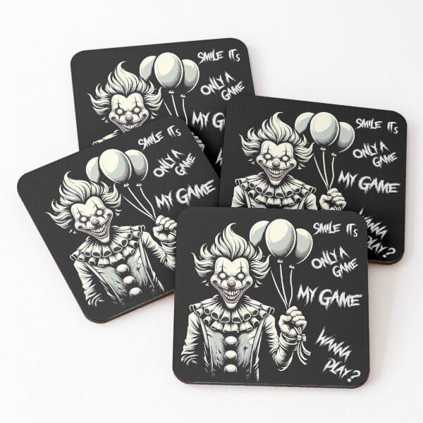 Item preview, Smile, It's Only a Game – My Game, Wanna Play?, Scary, Creepy, Spooky, Cute, Retro Clown designed and sold by shypixels.