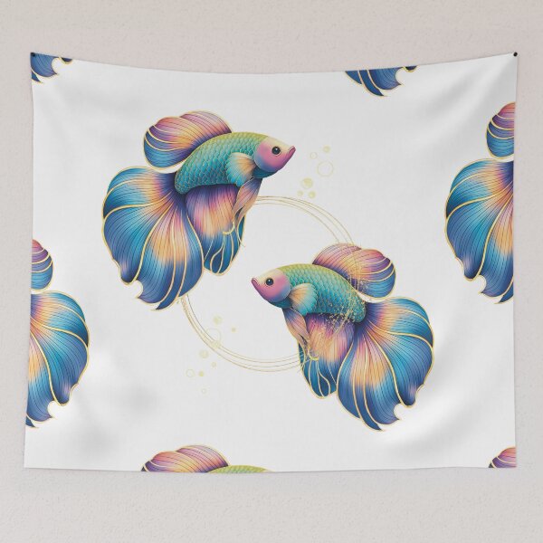 Item preview, Glittery rainbow betta fish designed and sold by FunkiFish.