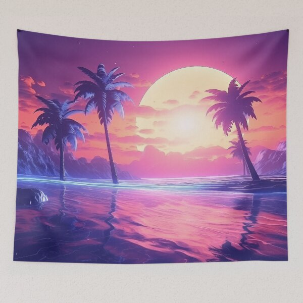 Item preview, Luminous Tropics: Neon Sunset Serenity designed and sold by Mullet Monkey.