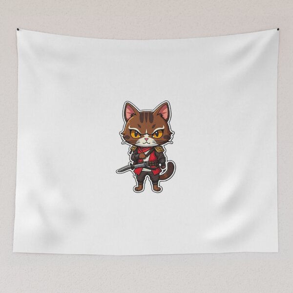 Item preview, Cute Brown cat assassin Japan designed and sold by KorArtStudio.