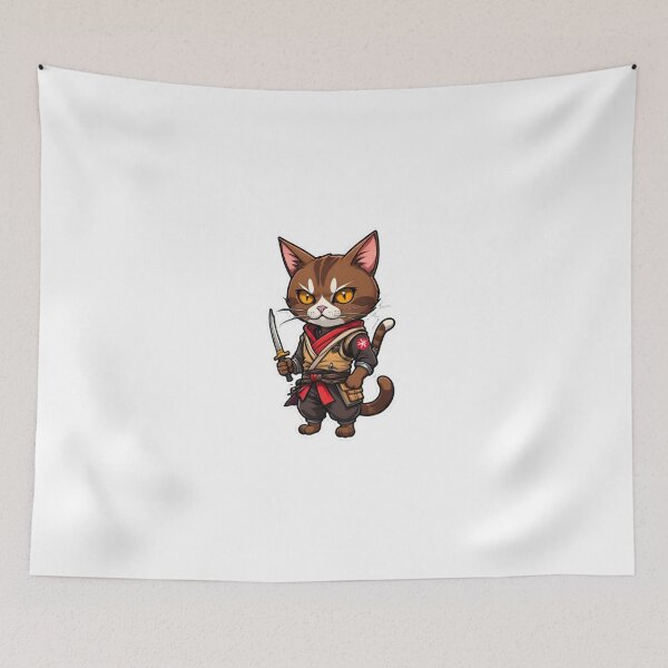 Item preview, Cool Brown cat assassin Japan designed and sold by KorArtStudio.