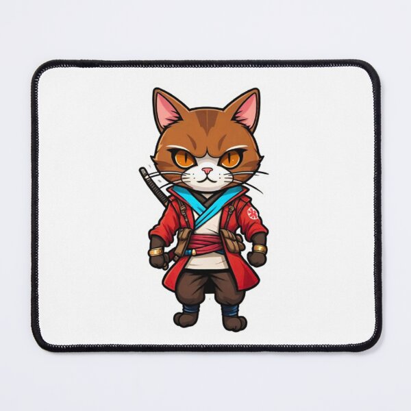 Item preview, Cute Brown cat assassin samurai Japan designed and sold by KorArtStudio.