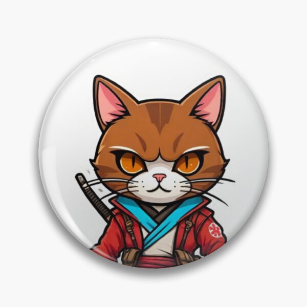 Item preview, Cute Brown cat assassin samurai Japan designed and sold by KorArtStudio.