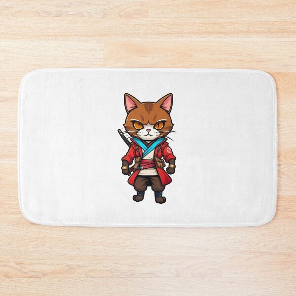 Item preview, Cute Brown cat assassin samurai Japan designed and sold by KorArtStudio.