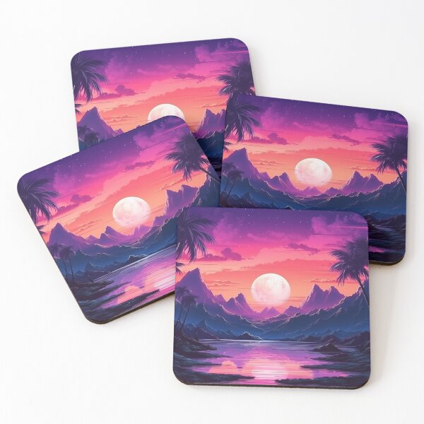 Item preview, Vaporwave Oasis: Neon Twilight Lagoon designed and sold by Mullet Monkey.