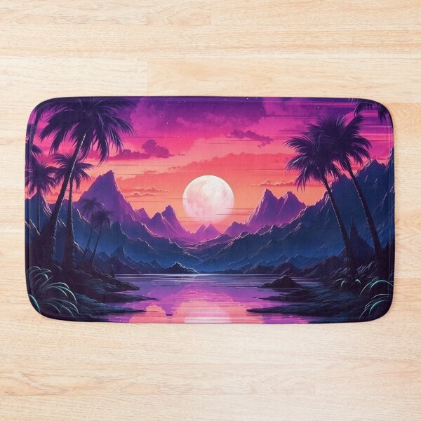 Item preview, Vaporwave Oasis: Neon Twilight Lagoon designed and sold by Mullet Monkey.