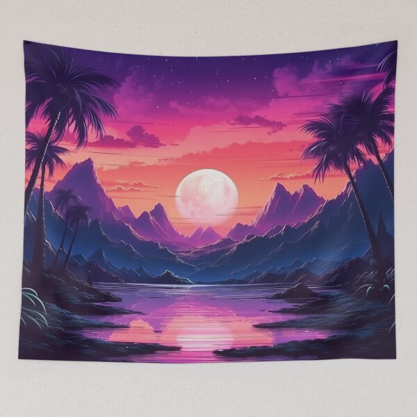 Item preview, Vaporwave Oasis: Neon Twilight Lagoon designed and sold by Mullet Monkey.