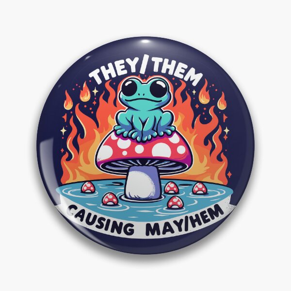 Item preview, They Them Causing May Hem For Non-Binary Frogs designed and sold by SubtleSplit.