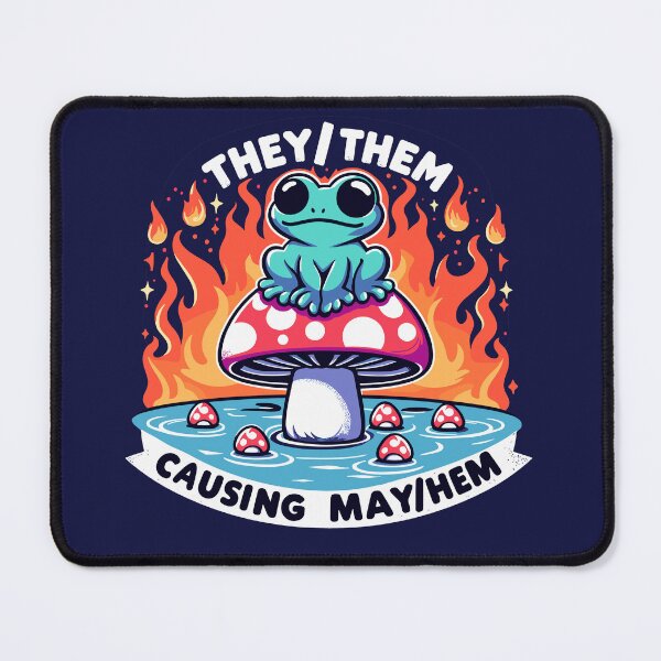 Item preview, They Them Causing May Hem For Non-Binary Frogs designed and sold by SubtleSplit.