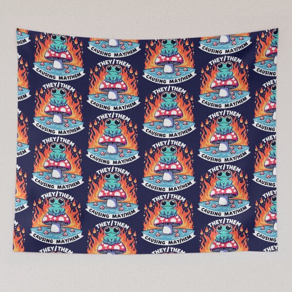 Item preview, They Them Causing May Hem For Non-Binary Frogs designed and sold by SubtleSplit.