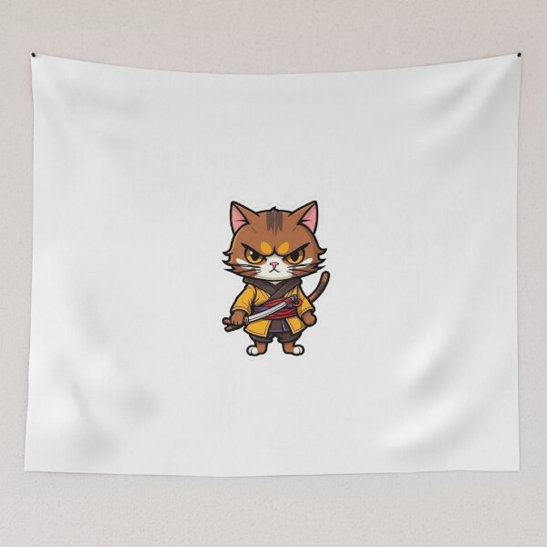 Item preview, Brown cat assassin in Japan designed and sold by KorArtStudio.