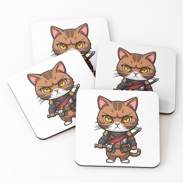 Item preview, Cute Brown cat assassin in Japan designed and sold by KorArtStudio.