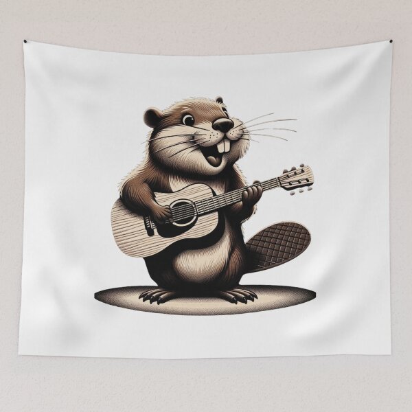 Item preview, Beaver Playing Guitar  designed and sold by CharmStudio.