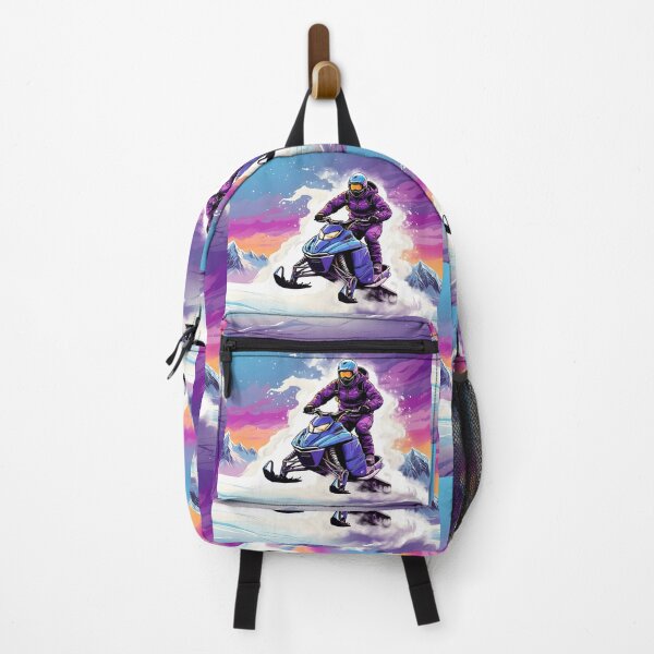 Item preview, Snowmobile Rider Soaring in Mountain Sunset Landscape - Extreme Sports designed and sold by MindfulVisionz.
