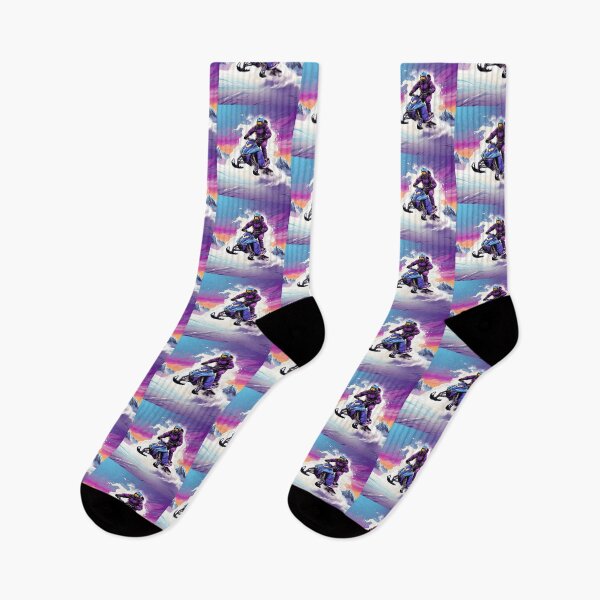 Item preview, Snowmobile Rider Soaring in Mountain Sunset Landscape - Extreme Sports designed and sold by MindfulVisionz.