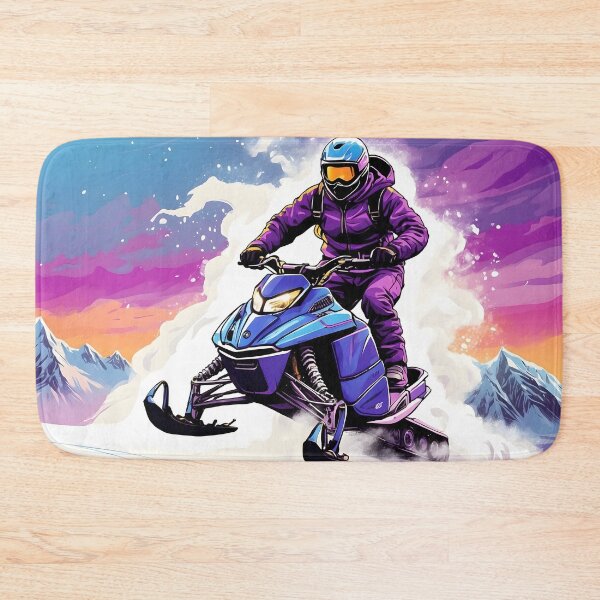 Item preview, Snowmobile Rider Soaring in Mountain Sunset Landscape - Extreme Sports designed and sold by MindfulVisionz.