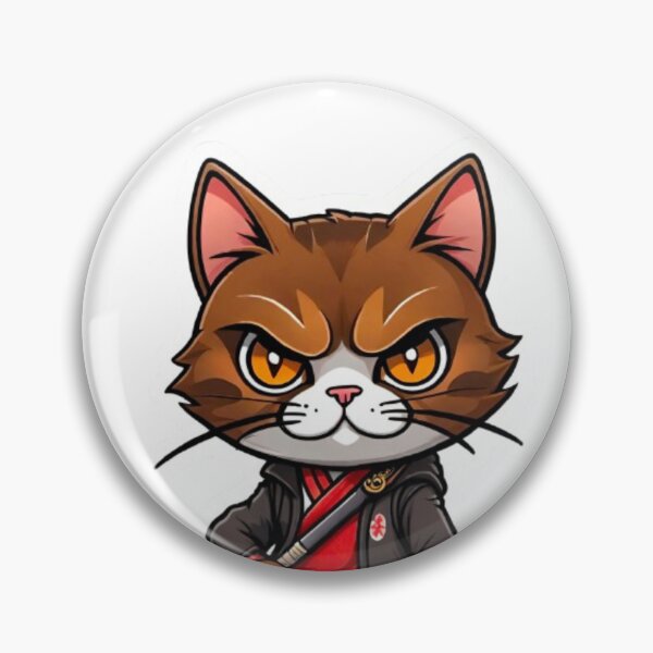 Item preview, Cute Brown cat assassin samurai in Japan designed and sold by KorArtStudio.