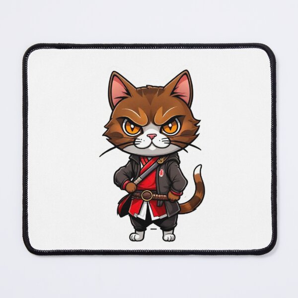 Item preview, Cute Brown cat assassin samurai in Japan designed and sold by KorArtStudio.