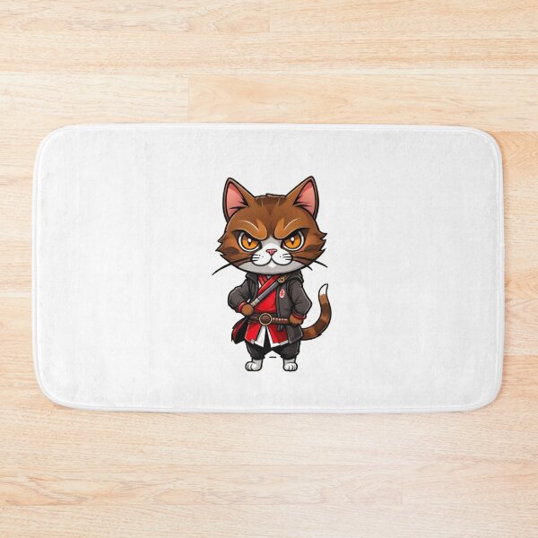 Item preview, Cute Brown cat assassin samurai in Japan designed and sold by KorArtStudio.