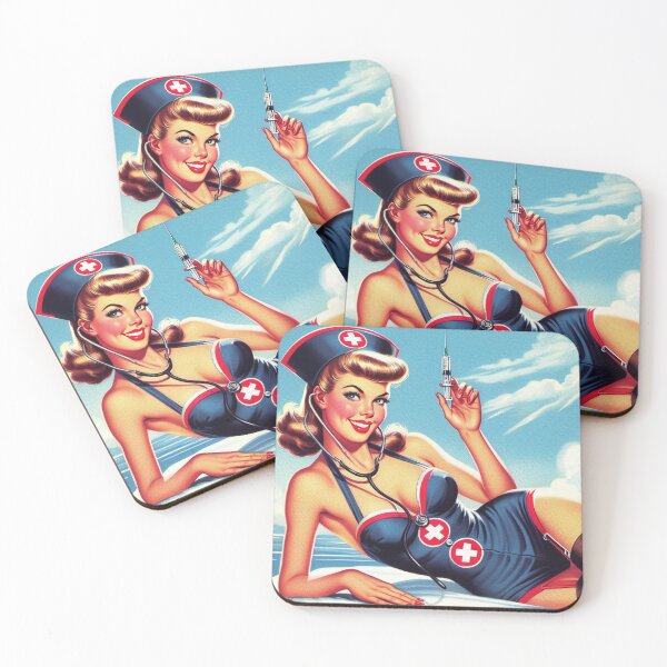 Item preview, Retro Nurse Pin Up designed and sold by PulpVintage.