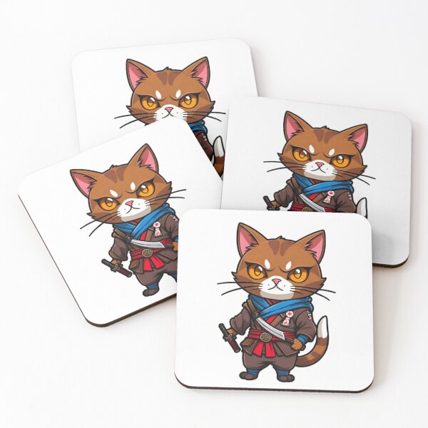 Item preview, Cool Brown cat assassin samurai in Japan designed and sold by KorArtStudio.
