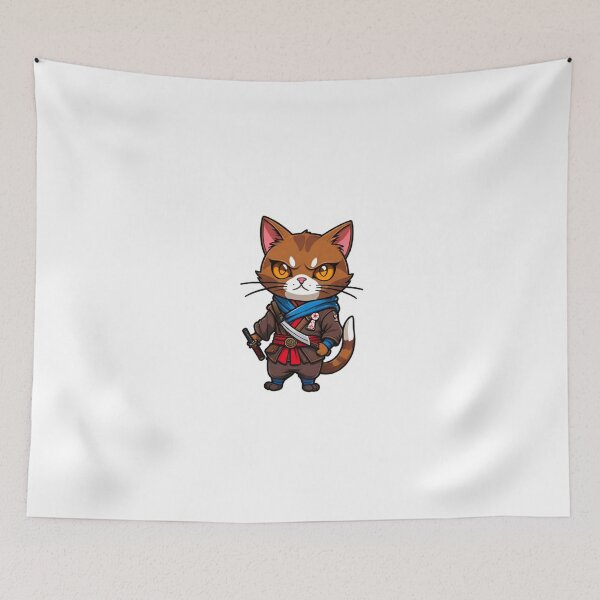 Item preview, Cool Brown cat assassin samurai in Japan designed and sold by KorArtStudio.