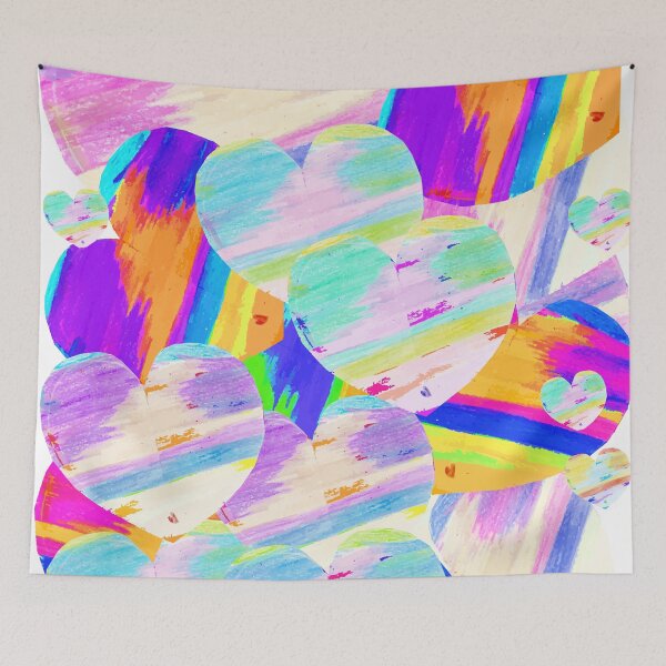 Item preview, Hand-drawn Brightly Colored Hearts designed and sold by Victoria Rose.