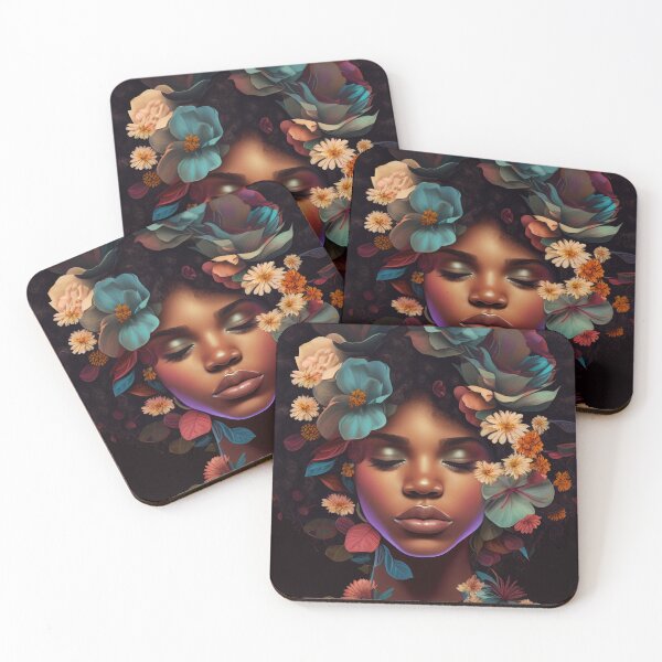 Item preview, Black Girl Flower Afro  designed and sold by Design Den.