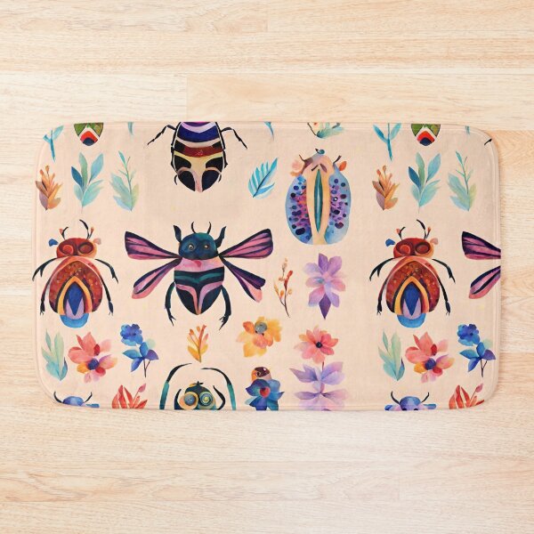 Item preview, Boho Abstract Imaginary Insects Bugs Floral Folk Art Pattern gift for nature lover designed and sold by CORINNE W.
