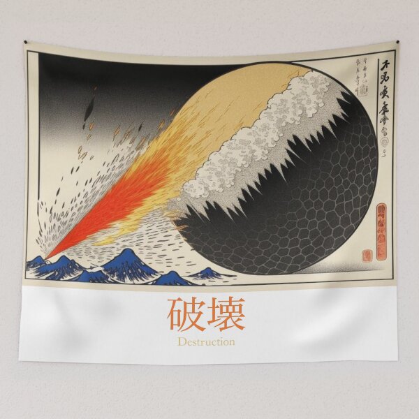 Aperçu de l'œuvre Destruction - Hokusai créée et vendue par Hokustyle.