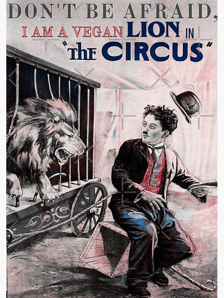 Thumbnail 3 of 3, Poster, Lion in the circus funny meme with Charlie Chaplin in 1928 designed and sold by Coollzone.
