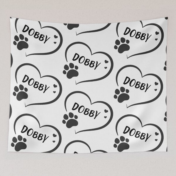 Item preview, Dobby pet dog or cat name in a heart with a paw, great gift for dog or cat owners designed and sold by OCS1337.