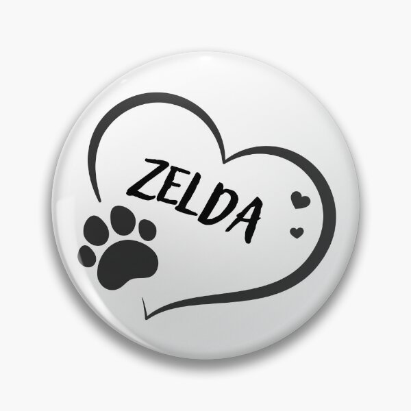 Item preview, Zelda pet dog or cat name in a heart with a paw, great gift for dog or cat owners designed and sold by OCS1337.