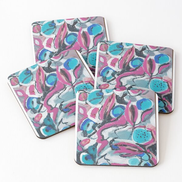 Item preview,  abstract in pink and blue designed and sold by Claire Slater.