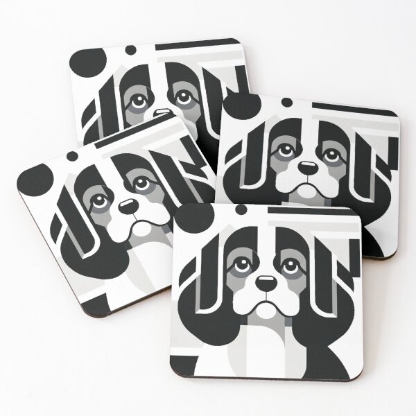 Item preview, King Charles Spaniel dog in the 1960s Minimalist style designed and sold by hiddenlayers.