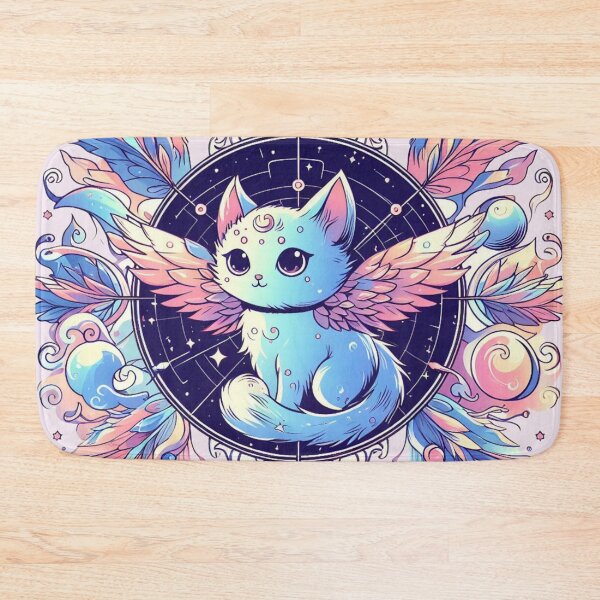 Item preview, Angel angelic Kitty Cat Space Compass Galaxy Stars Fluffy Kitten designed and sold by CoffeeIsATrip.