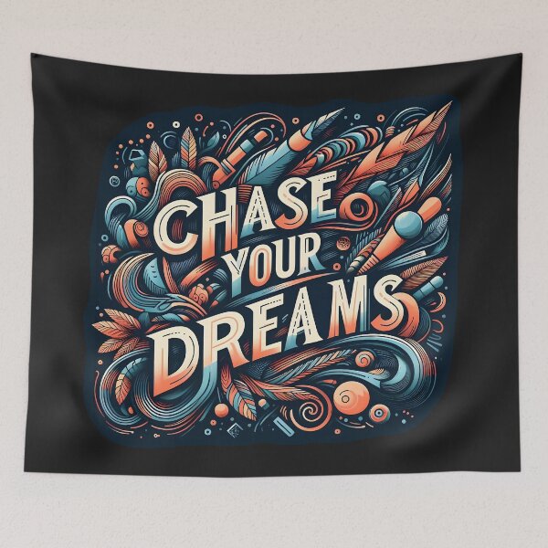 Item preview, Chase your dreams, typography designed and sold by maxmaj.