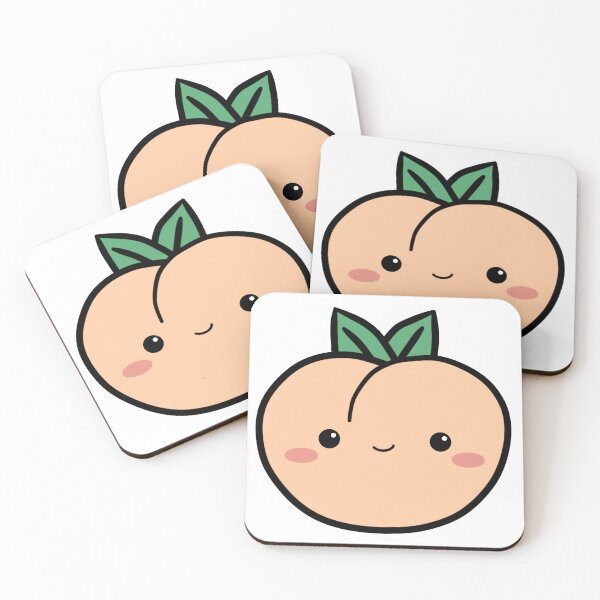 Item preview, Kawaii Smiley Peach Fruit designed and sold by elunemori.