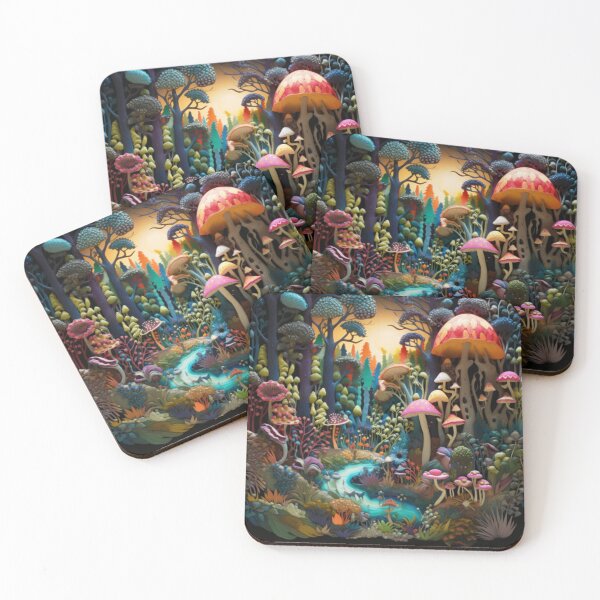 Item preview, Psychedelic Mushroom In Black Velvet Artwork Print designed and sold by NDMDesignStudio.