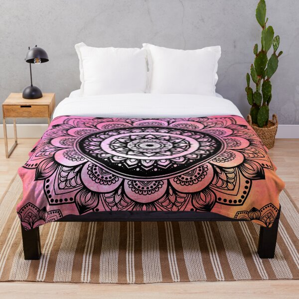 Item preview, Meditation Pink floral Indian geometry mandala designed and sold by Quacktails.