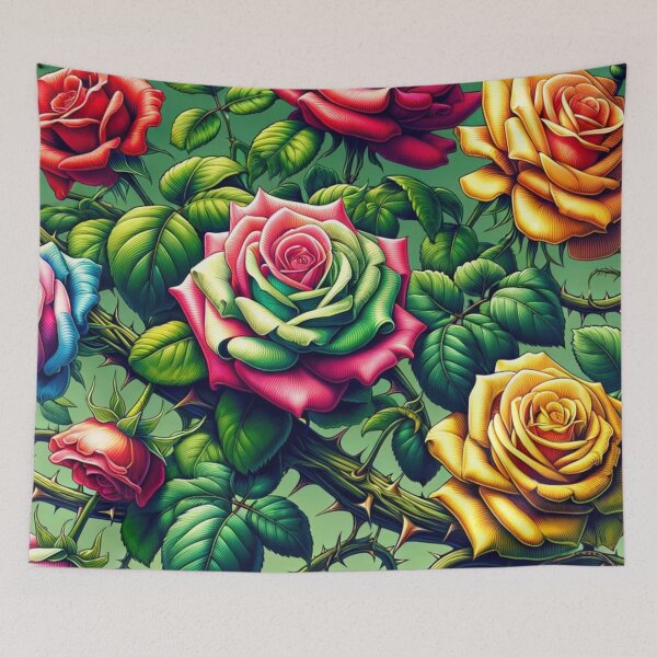 Item preview, Vivid Rose Tapestry Art designed and sold by mymagicstoreus.