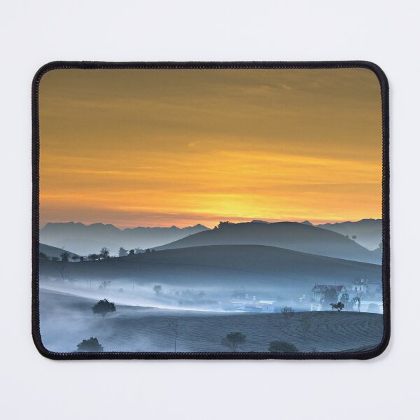 Item preview, Sunrise in a Hill Tea Estate Covered with Mist designed and sold by Vicky021.