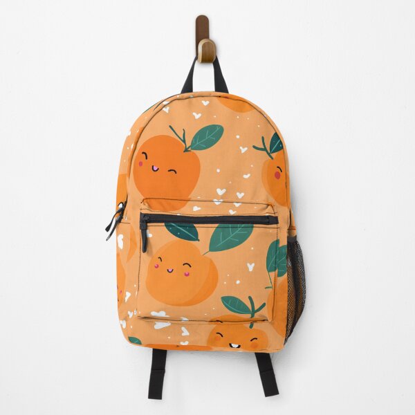 Item preview, Citrus Smiles: A Sunny Seamless Pattern of Smiling Oranges and Leaves designed and sold by overheadclick.