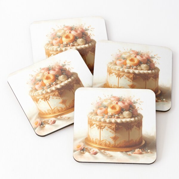 Item preview, Elegant Birthday Wishes - Rococo Cake Art designed and sold by DeenaDee.