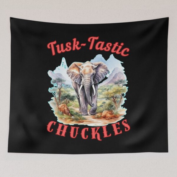 Item preview, Tusk-Tastic Chuckles. happy elephant designed and sold by ElephantVibes.