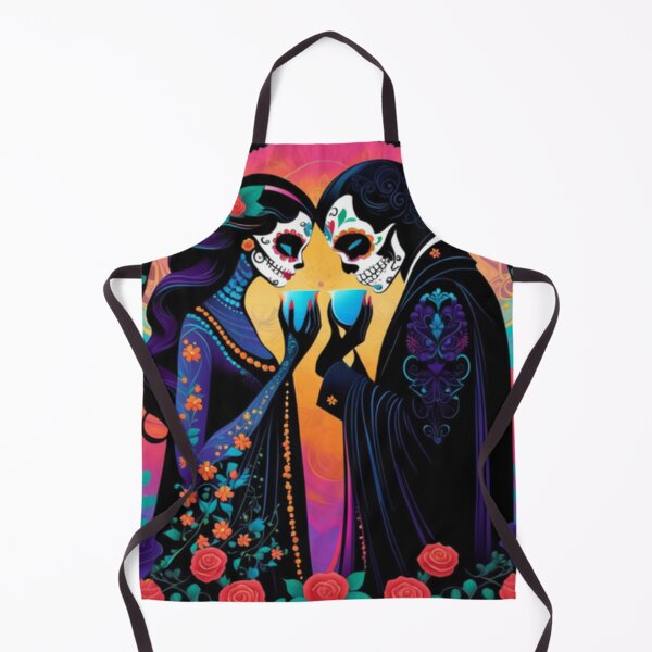 Item preview, Colorful Floral Sugar Skull Couple designed and sold by TheDarkWardrobe.